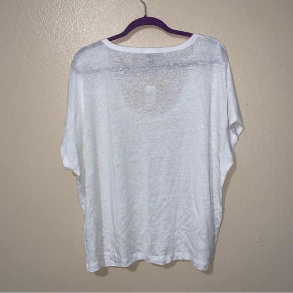 NWT Banana Republic 100% Linen White Tee T-Shirt Women’s Size XXL - Picture 9 of 12